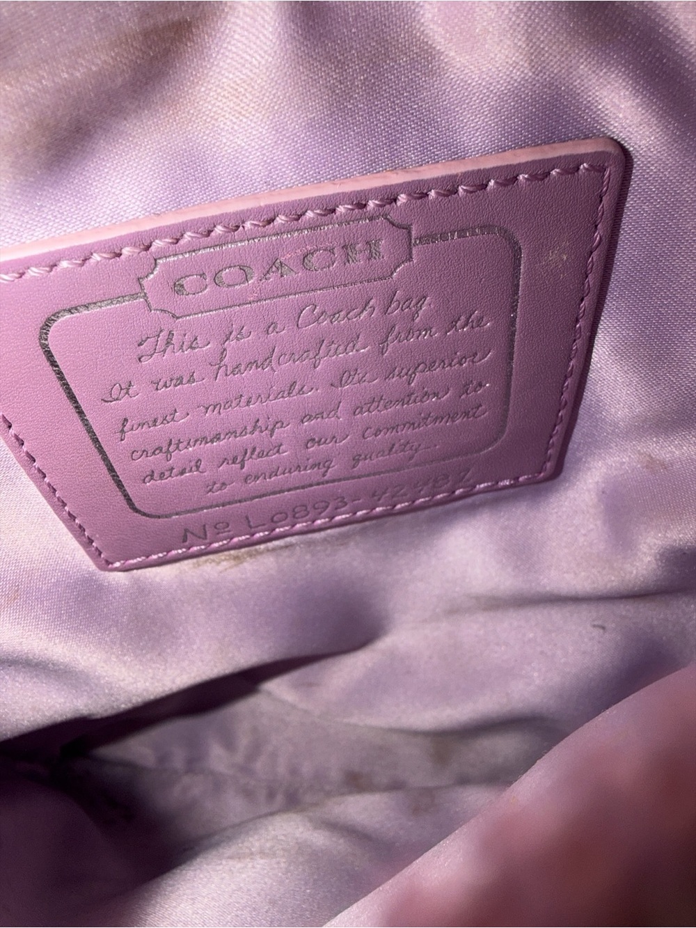 Vintage Coach Y2K Patchwork Swingpack Crossbody Bag Pink Lavender - Picture 3 of 3